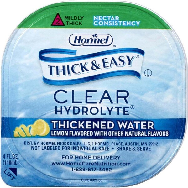 Thick & Easy Hydrolyte Nectar Consistency Lemon Thickened Water, 4oz Cup, 24PK - 23061