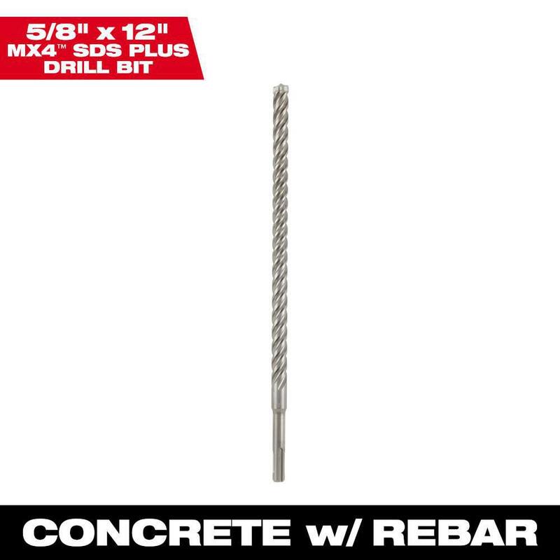 Broca de carburo SDS-PLUS de 4 cortes de 5/8 pulg. x 12 pulg. Milwaukee - 48-20-8303