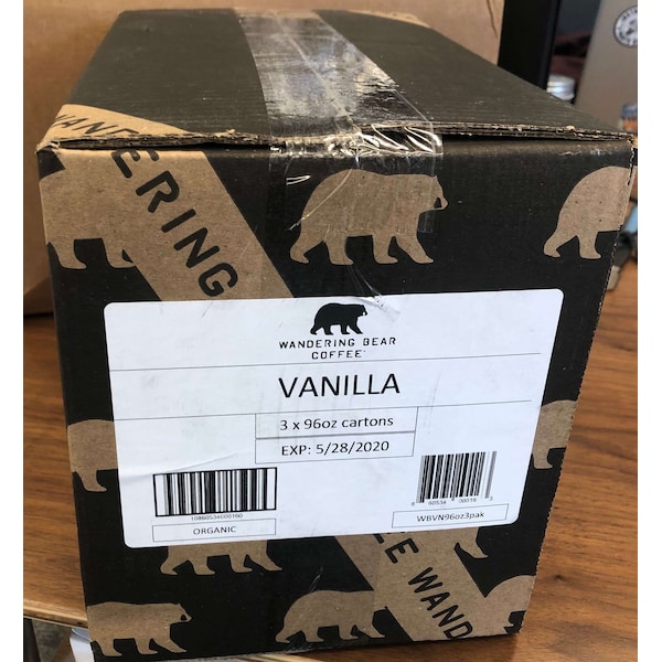 Wandering Bear Coffee Vanilla Cold Bright White Coffee 96 fl. oz., PK3 - WBVN96OZ3PAK