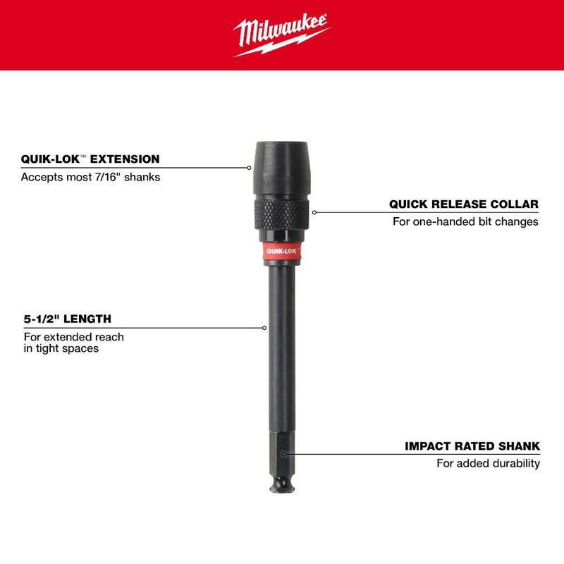 Milwaukee 5-1/2 pulgadas x 7/16 pulgadas Extensión Universal QUIK-LOK Bit - 48-28-1030
