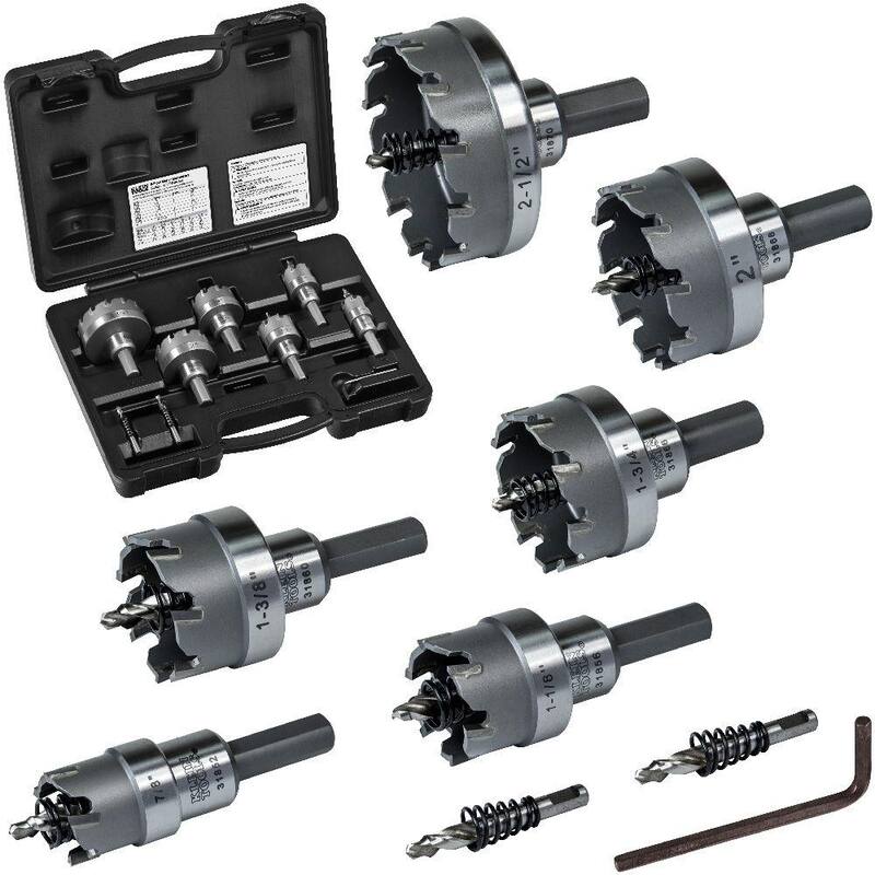 Set de cortadores de agujeros de carburo para electricistas maestros de 8 piezas de Klein Tools - 31873