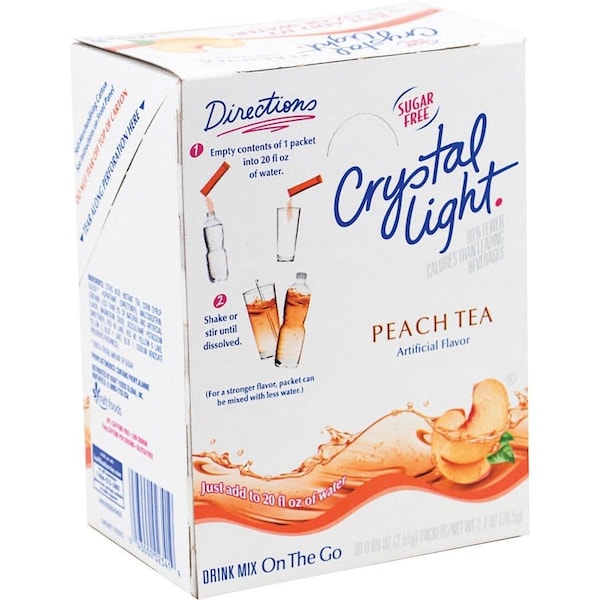 Crystal Light On-The-Go Mix Sticks, Sugar Free, .09oz, 30/BX, Peach Tea PK - KRF79730