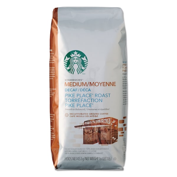Starbucks Coffee, Ground, Pike Place Decaf, 1lb Ba - 011029358