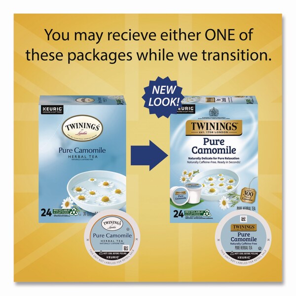 Twinings Tea K-Cups, Pure Camomile, 0.11 oz, 24PK - TNA85790