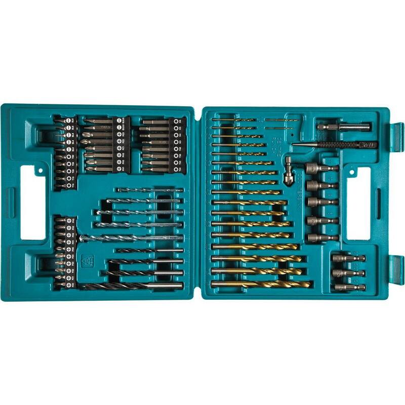 Set de brocas y puntas para taladro y desatornillador, rectas, de metal, madera y albañilería en medidas métricas (75 piezas) - B-49373