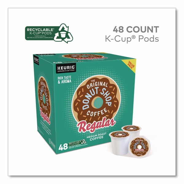 The Original Donut Shop Donut Shop Coffee K-Cups, Regular, 0.39 oz, 48PK - 5000356558