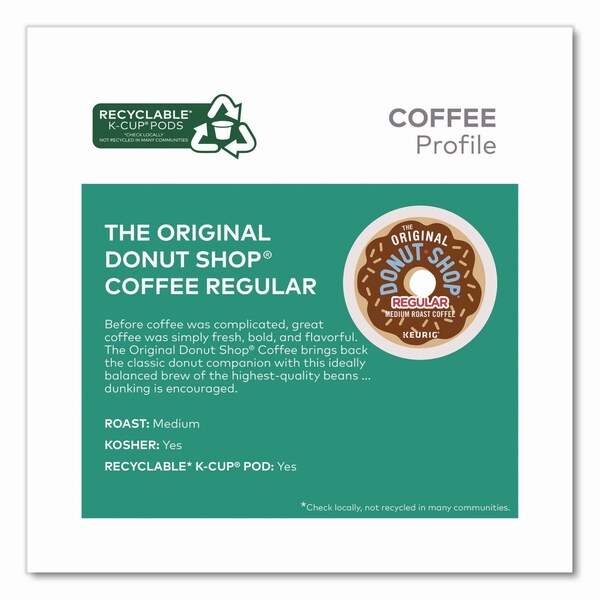 The Original Donut Shop Donut Shop Coffee K-Cups, Regular, 0.39 oz, 48PK - 5000356558