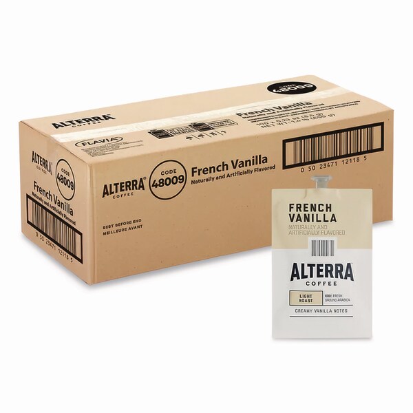 Alterra Coffee Freshpack Pods, French Vanilla, Medium Roast, 0.23 oz, 100PK - MDRA183