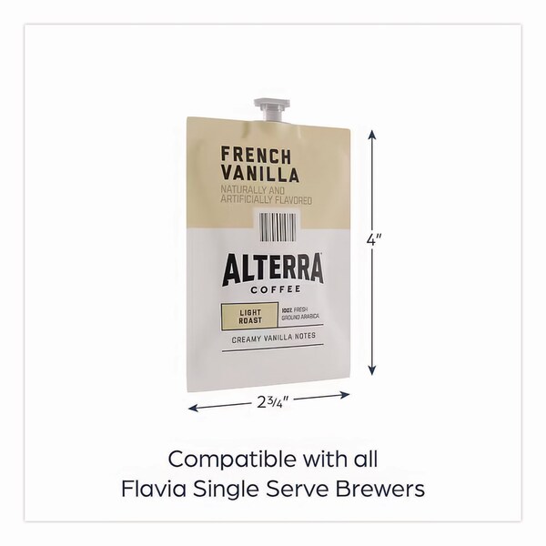 Alterra Coffee Freshpack Pods, French Vanilla, Medium Roast, 0.23 oz, 100PK - MDRA183