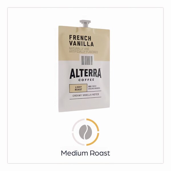 Alterra Coffee Freshpack Pods, French Vanilla, Medium Roast, 0.23 oz, 100PK - MDRA183