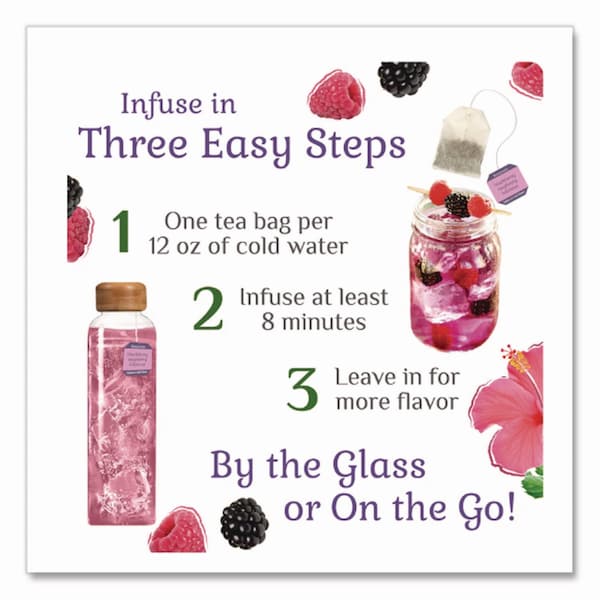 Bigelow Botanicals Blackberry Raspberry Hibiscus Cold Water Herbal Infusion, 0.7 oz Tea Bag, 18PK - RCB39000