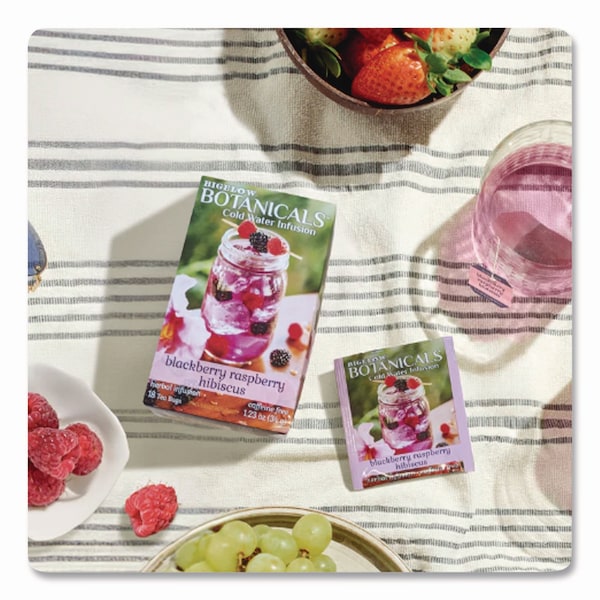 Bigelow Botanicals Blackberry Raspberry Hibiscus Cold Water Herbal Infusion, 0.7 oz Tea Bag, 18PK - RCB39000