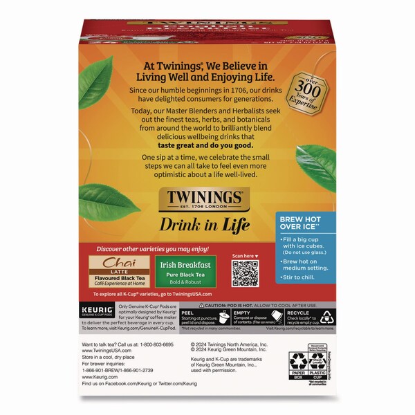 Twinings Tea K-Cups, English Breakfast. 0.11, 24PK - TNA85780