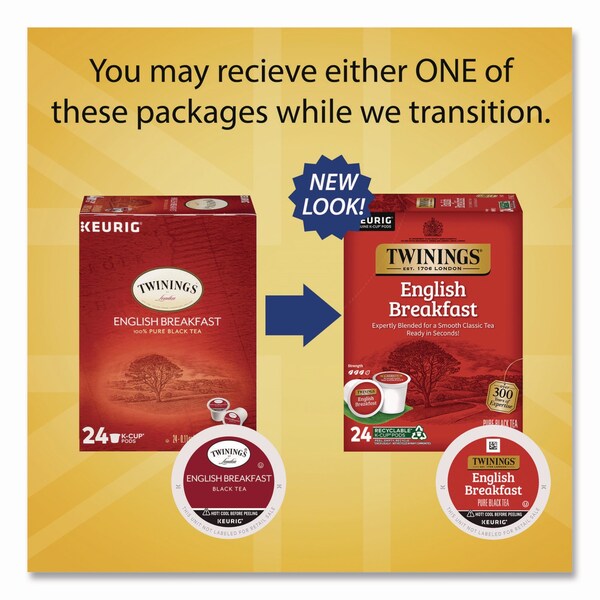 Twinings Tea K-Cups, English Breakfast. 0.11, 24PK - TNA85780