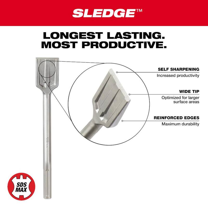 Martillo 2 pulgadas x 12 pulgadas Cincel de raspado SLEDGE SDS-MAX - 48-62-4089