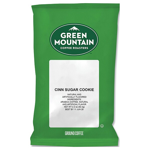 Green Mountain Coffee Coffee, Cinnamon Sugar Cookie, Fraction Pack, Caffeinated, Ground, 6.88 lb, 50 PK - 6335