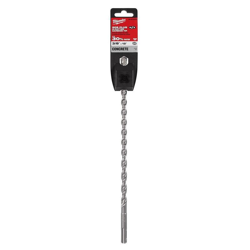Broca de carburo SDS-PLUS de 2 cortes de 3/8 pulgadas x 12 pulgadas de Milwaukee - 48-20-8254.