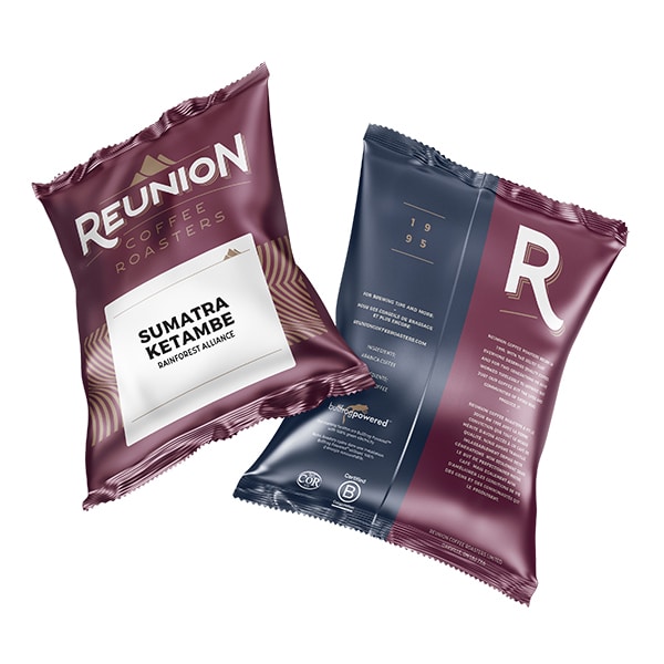 Reunion Coffee Roasters Sumatra Ketambe Dark, 2.5 oz Fraction Packs, PK24 PK - PR40185