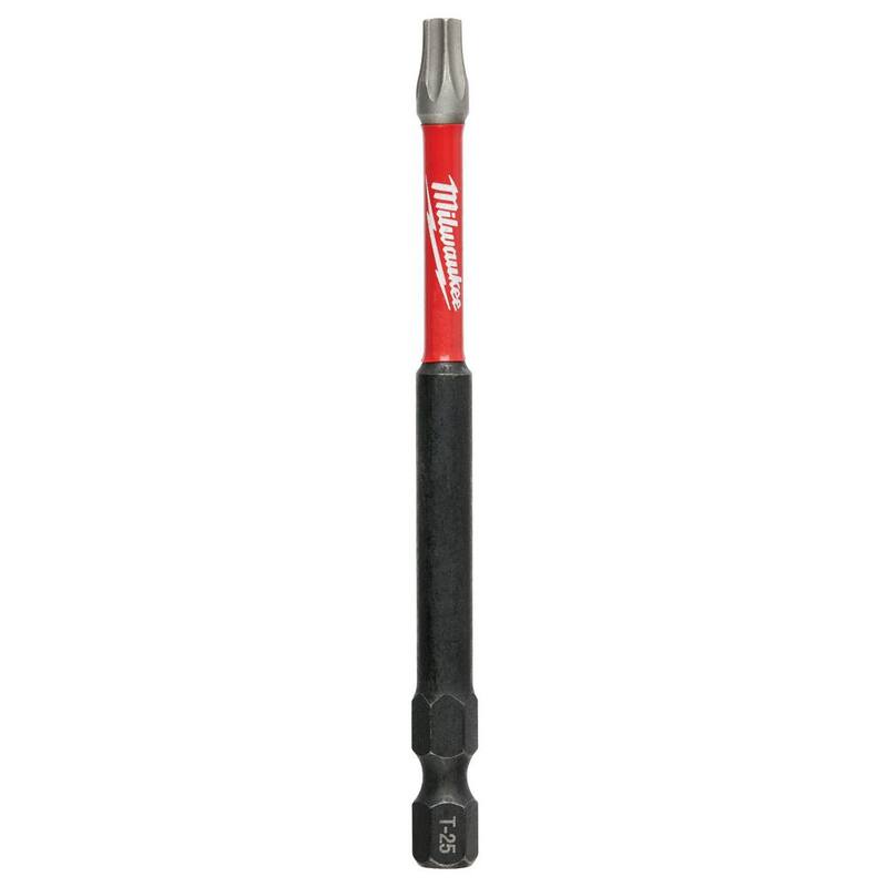 Broca destornillador de acero aleado Milwaukee SHOCKWAVE Impact Duty de 3-1/2 pulgadas, Torx T25 (paquete de 2) - 48-32-4679