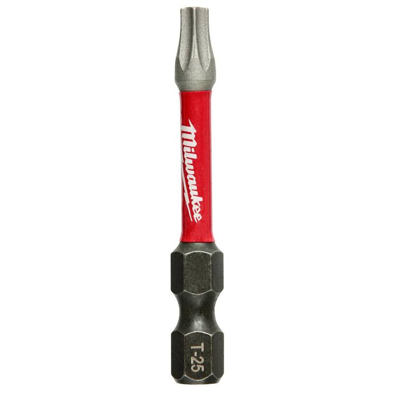 Punta de destornillador de acero de aleación Milwaukee SHOCKWAVE Impact Duty de 2 pulgadas T25 (paquete de 15) - 48-32-5015