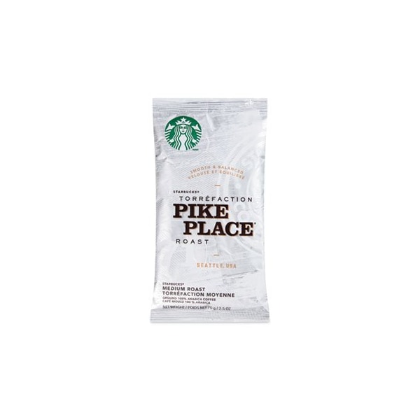Starbucks Coffee Co Coffee, Pike Place, 2.7 oz Packet, 72PK - 11018197CT