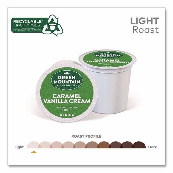 Green Mountain Coffee Caramel Vanilla Cream Coffee K-Cups, 0.33 oz, 48PK - 5000356568