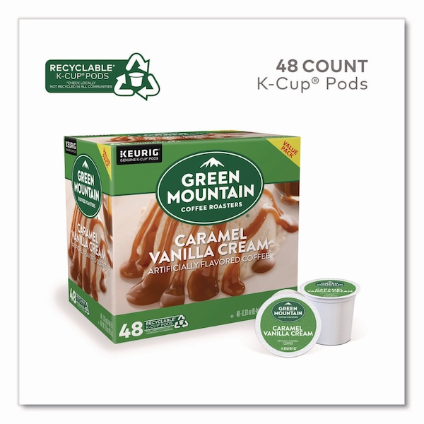 Green Mountain Coffee Caramel Vanilla Cream Coffee K-Cups, 0.33 oz, 48PK - 5000356568