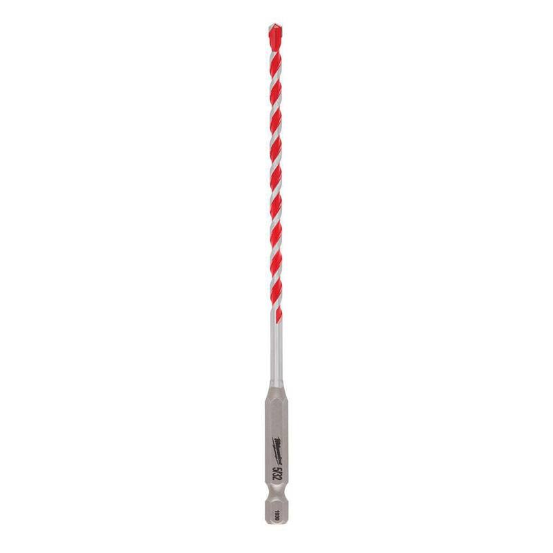 Broca de taladro para martillo de carburo SHOCKWAVE de Milwaukee de 5/32 pulg. x 4 pulg. x 6 pulg. para concreto, piedra, perforación en albañilería - 48-20-9001