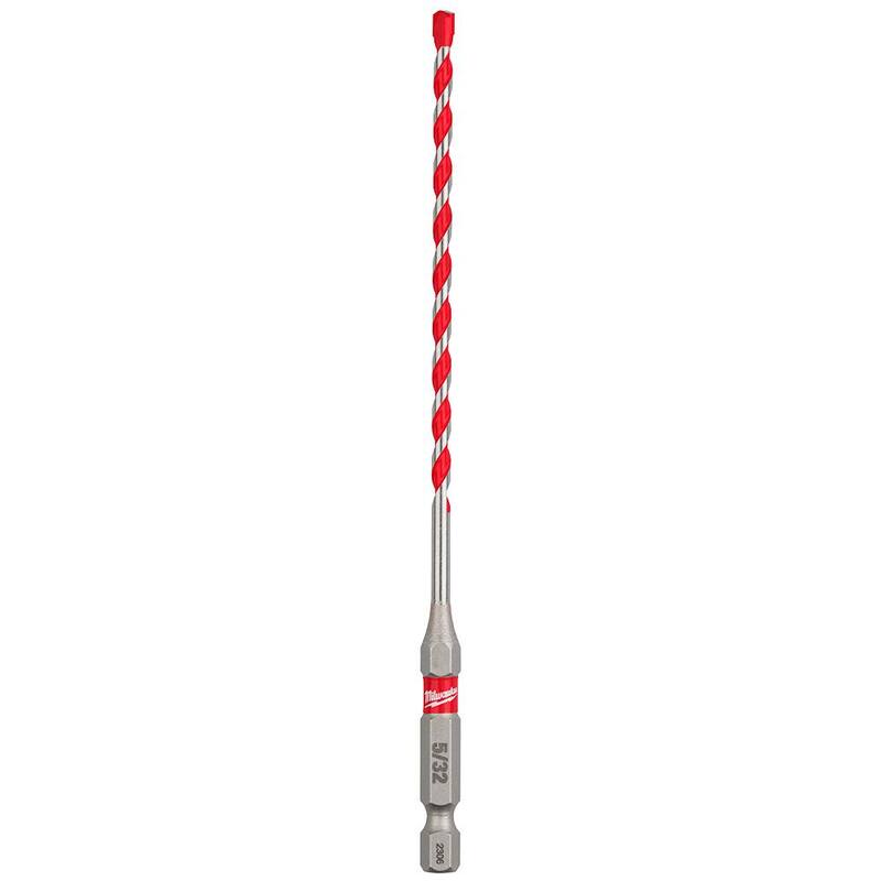 Broca de taladro para martillo de carburo SHOCKWAVE de Milwaukee de 5/32 pulg. x 4 pulg. x 6 pulg. para concreto, piedra, perforación en albañilería - 48-20-9001
