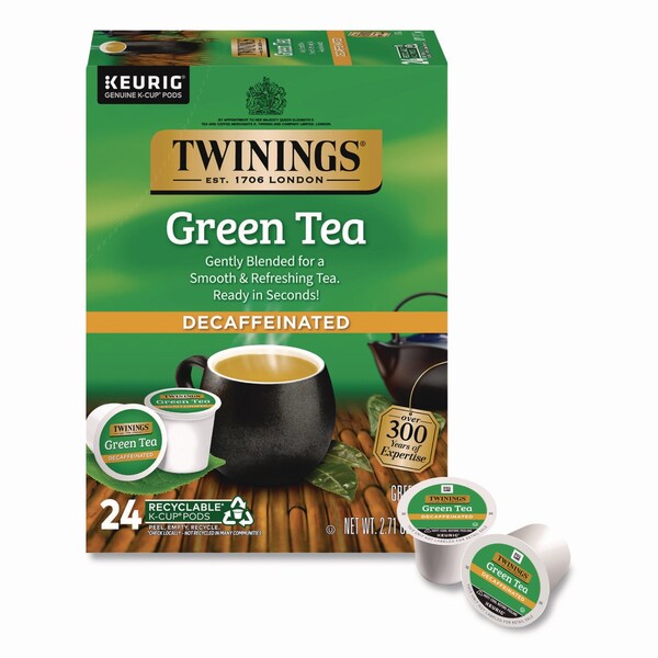 Twinings Tea K-Cups, Decaf Green Tea, 0.11 oz, 24PK - TNA90557