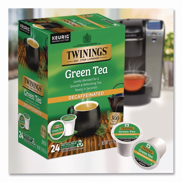 Twinings Tea K-Cups, Decaf Green Tea, 0.11 oz, 24PK - TNA90557