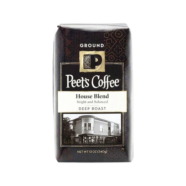 Peets Coffee & Tea House Blend Ground Coffee, 12 oz Bag - MLT02554