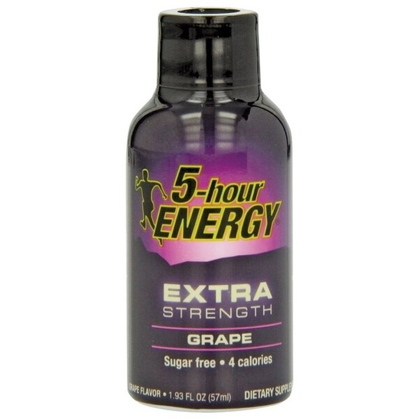 5 Hour Energy SugarFree Energy Drink, Liquid, Grape Flavor, 193 oz Bottle - 728127