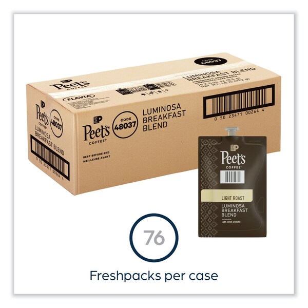 Peets Coffee & Tea FLAVIA Ground Coffee Freshpacks, Colombia Luminosa, 76PK - LPC00264