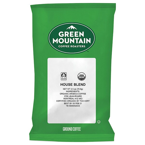 Green Mountain Coffee Coffee, House Blend, Fraction Pack, Caffeinated, Ground, 7.81 lb, 50 PK - 4493