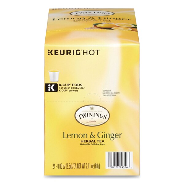 Twinings Tea K-Cups, Lemon Ginger, 0.11 oz K-Cups, 24PK - TNA89556