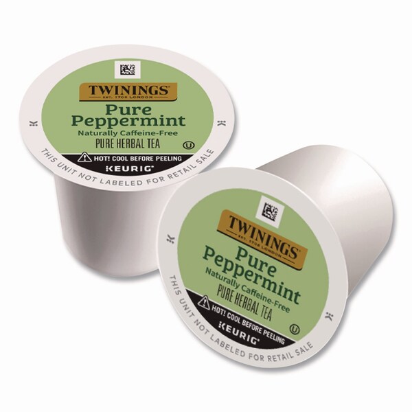 Twinings Tea K-Cups, Pure Peppermint, 0.11 oz, 24PK - TNA85813