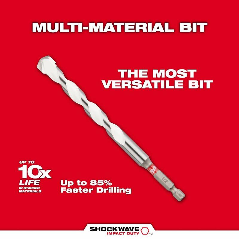 Broca de carburo Milwaukee SHOCKWAVE para múltiples materiales - 48-20-8892