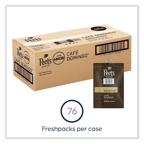 Peets Coffee & Tea FLAVIA Ground Coffee Freshpacks, Cafe Domingo Blend, 76PK - LPC00262