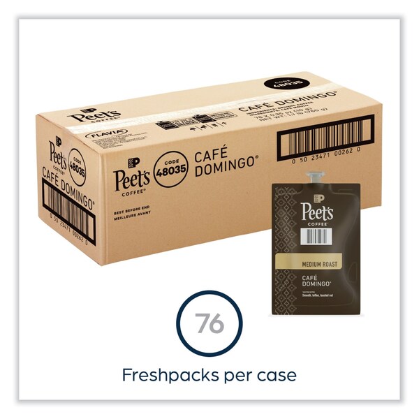 Peets Coffee & Tea FLAVIA Ground Coffee Freshpacks, Cafe Domingo Blend, 76PK - LPC00262