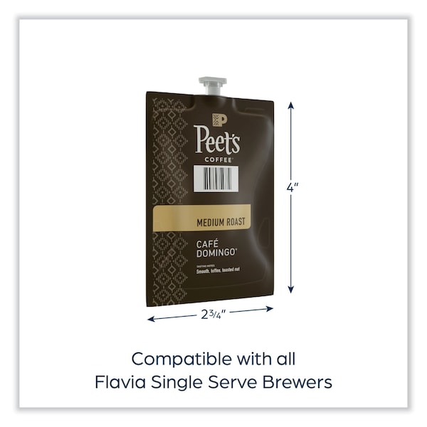 Peets Coffee & Tea FLAVIA Ground Coffee Freshpacks, Cafe Domingo Blend, 76PK - LPC00262