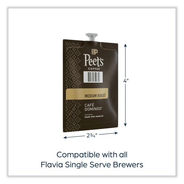Peets Coffee & Tea FLAVIA Ground Coffee Freshpacks, Cafe Domingo Blend, 76PK - LPC00262