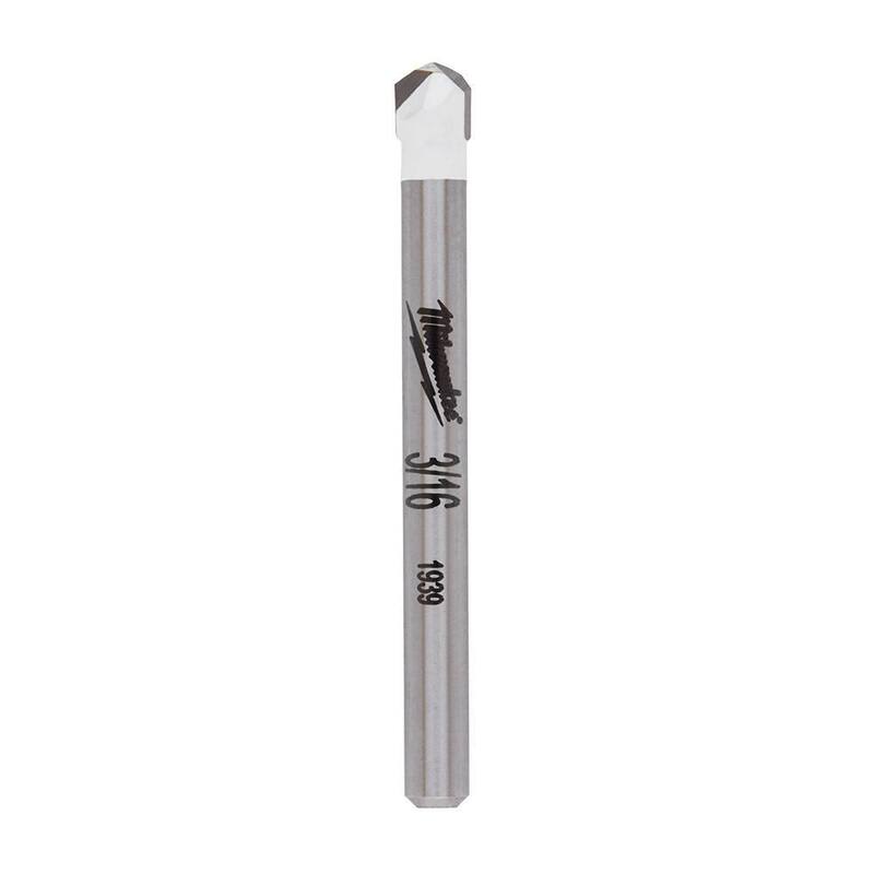 Broca de carburo de tungsteno de 3/16 pulg. Milwaukee para perforar piedra natural, granito, pizarra, cerámica y azulejos de vidrio - 48-20-8991