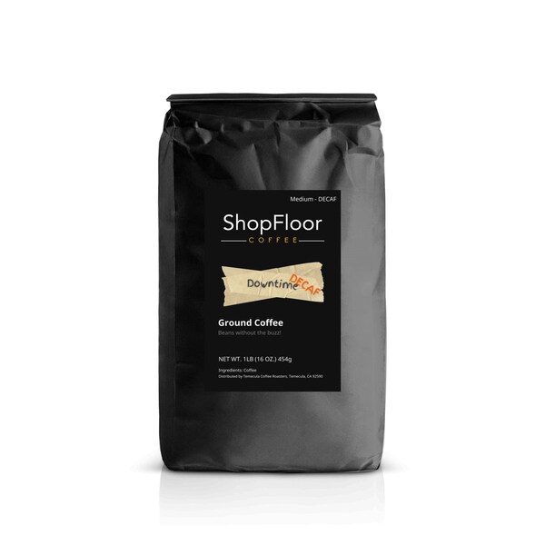 Shopfloor Coffee Downtime Decaf, medium roast, ground coffee - SFC-DWNTME-ST-5LBS