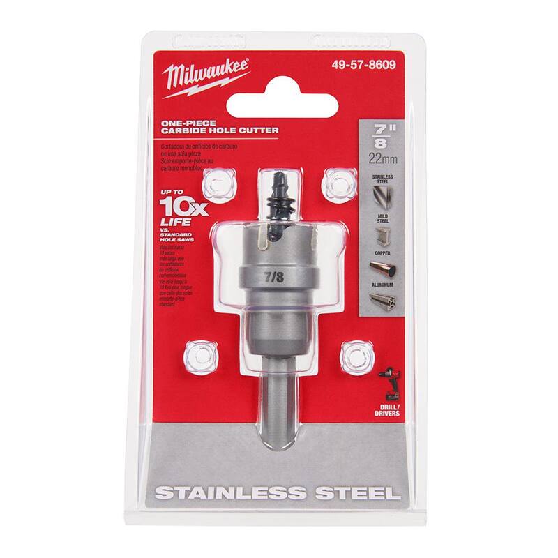 Cortador de agujero de carburo de 7/8 pulg. de Milwaukee (paquete de 1) - 49-57-8609