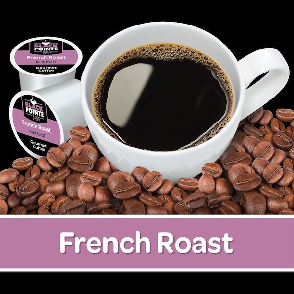 Black Pointe Bay Coffee, French Roast, Dark Roast, 80 Count Single Serve Coffee Pods - FG018102