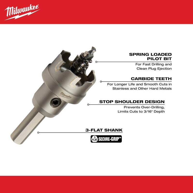 Broca de carburo de 1-1/8 pulgadas de Milwaukee (1 pieza) - 49-57-8615