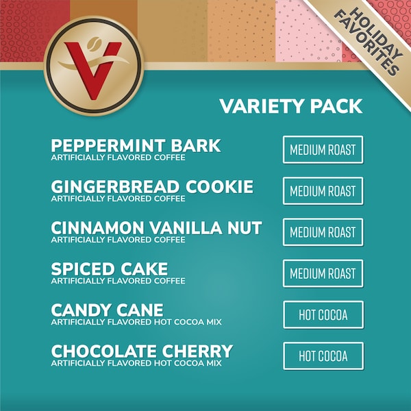 Victor Allen Victor Allen's Coffee Holiday Favorites Coffee & Hot Cocoa Variety Pack, 96 Count, Single Serve Cups & Coffee Pods for Keurig K-Cup Brewers - FG017081RV