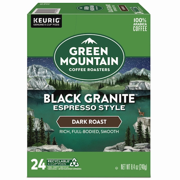 Green Mountain Coffee Black Granite Espresso Style K-Cups, PK24 - 5000366650