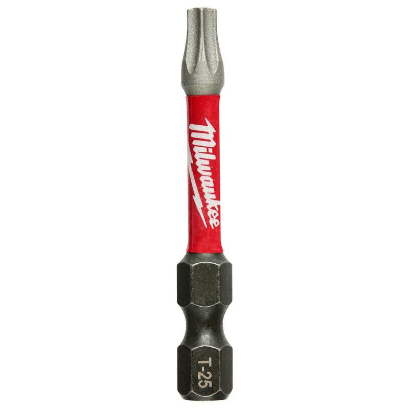 Milwaukee SHOCKWAVE Impact Duty 2 in. T25 Torx Puntas de Destornillador de Acero de Aleación (Paquete de 2) - 48-32-4985